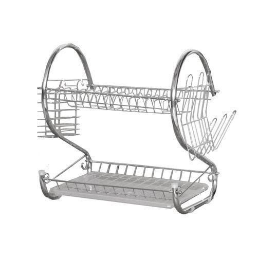 product_image_name-Nunix-Two Layer Dish Drainer and Rack. Stainless Steel. For Kitchen Utensils.-2