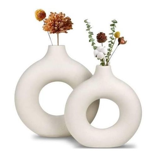 product_image_name-Generic-Porcelain ceramic 2in1 elegant decor Donut flower vases-1