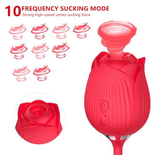 product_image_name-Generic-Teasing Female Masturbation Rose Vibrator With Sucking, Licking & Anal Dildo Vibrator-5