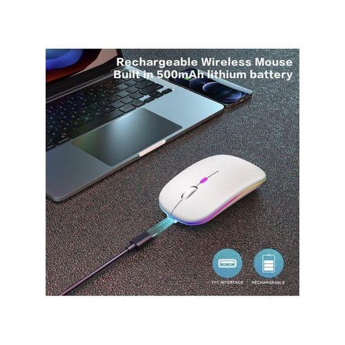 product_image_name-Generic-Wireless Bluetooth + 2.4G Dual-mode Rechargeable LED Optical Mouse - (White)-4