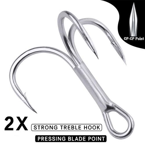 Generic Proberos 20pcs Super Sharp Fishhooks Treble Fishing Hooks  2/4/6/8/10/12/14 High Carbon Steel Matte Tin Hooks Fishing Tackle @ Best  Price Online