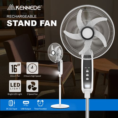 Kennede 16Inch Rechargeable Stand FanKN5966HRB Best Price Online