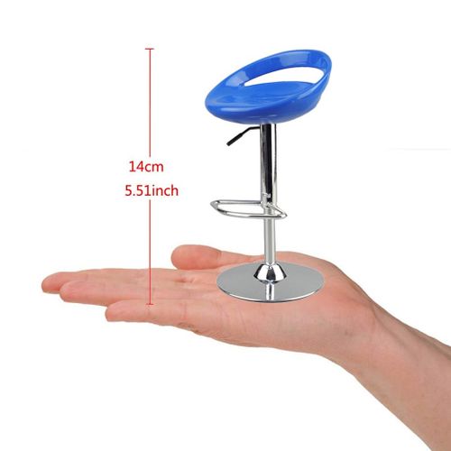 product_image_name-Generic-1/6 Scale Round Dolls Swivel Chair Bar Stool For 12 In Figurine Blue-7