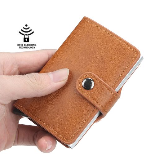 Portable Antimagnetic Men Wallet Anti RFID Male Zipper Purse Short PU  Leather Wallet Fashionable Business Purse 