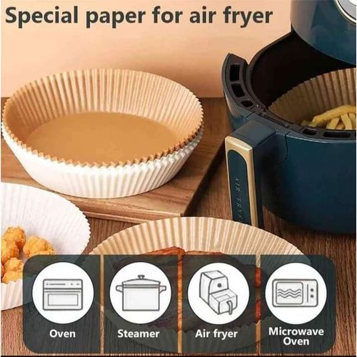 product_image_name-Generic-Air Fryer Disposable Paper Liner Non_Stick Mat Steamer Round Paper Baking Mats Kitchen AirFryer Baking Accessories-1