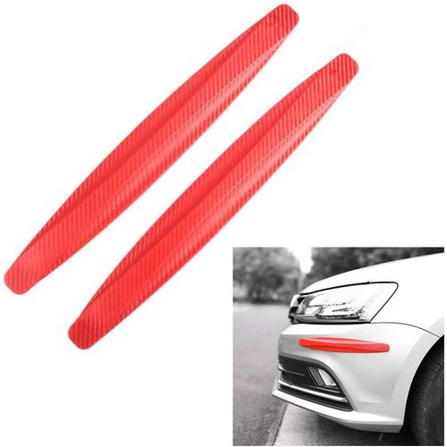 product_image_name-Generic-2 PCS Universal Car Bumper Protector Rubber – Red Anti-Collision Front & Rear Guard Strips-1