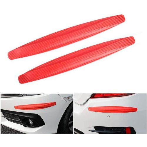 product_image_name-Generic-2 PCS Universal Car Bumper Protector Rubber – Red Anti-Collision Front & Rear Guard Strips-3