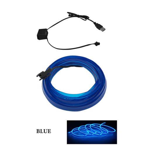 Generic Automobile Atmosphere Lamp Car Interior Lighting LED Strip  Decoration Garland Wire Rope Tube Line Flexible Neon Light USB Drive Blue  USB Control @ Best Price Online