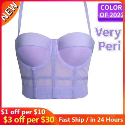 What Bralette, women's Mesh Push-up Bustier Corset