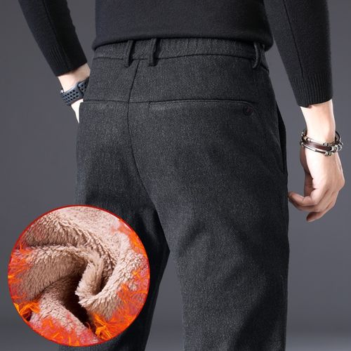 Old money style retro wool trousers men's slim slightly wide-leg straight  nine-point pants men's winter woolen thick trousers for men