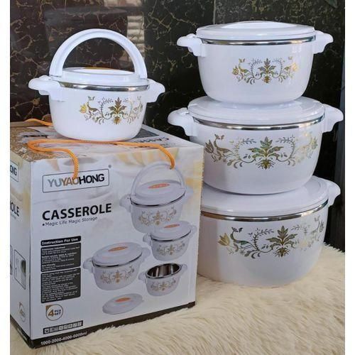 product_image_name-Casserole-4pcs Set White Hotpots 1000ml 2000ml 4000ml 6000ml-1