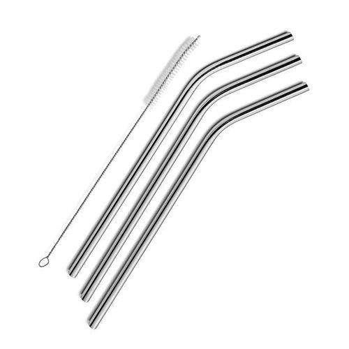 product_image_name-Generic-4 Pcs reusable Stainless Steel Metal Drinking Straw Reusable Straws + 1 Cleaner Brush Kit-1