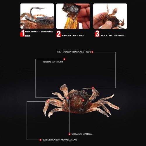 915 Generation 10PCS Artificial Crab Baits 3D Simulation Crab Lures with @  Best Price Online