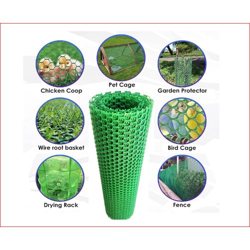 product_image_name-Generic-Safety Fence Plastic Mesh Fencing Roll forpoultry chicken Balcony, Reusable Garden Chicken Wire Net Poultry Bed Netting, for  Fence/ Construction and Animal Barrier  1mx25m-1