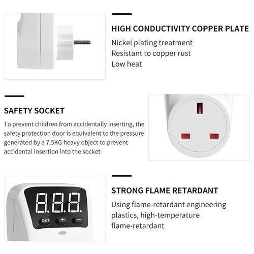 product_image_name-Generic-HLP02 Voltage Protector Automatic Reset Over Under Voltage Protectors Socket Digital Display Power Surge Fridge/ TV Guard Protector UK Plug-8