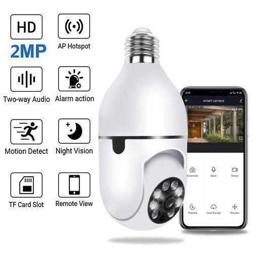 product_image_name-Generic-Double Lens WiFi 360 Panoramic Bulb Camera 1080P Security Camera Wireless Home Surveillance Camera-6