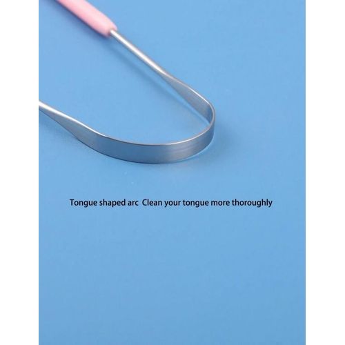 product_image_name-Generic-Tongue Scraper Tongue Coating Cleaner Stainless Steel Tongue Brush U Shaped with Non Slip Grip-3