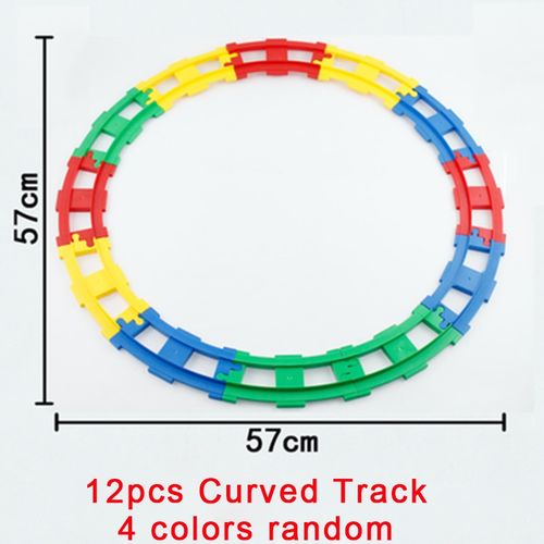 4pcs Curved Track Particle Train Set Building Blocks