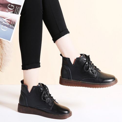 Fashion Ladies British Style Lace Up Women's Boots Casual Non-Slip