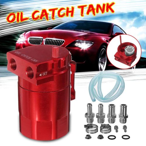 Universal Aluminum Oil Catch Tank Can Reservoir Tank + Breather Filter