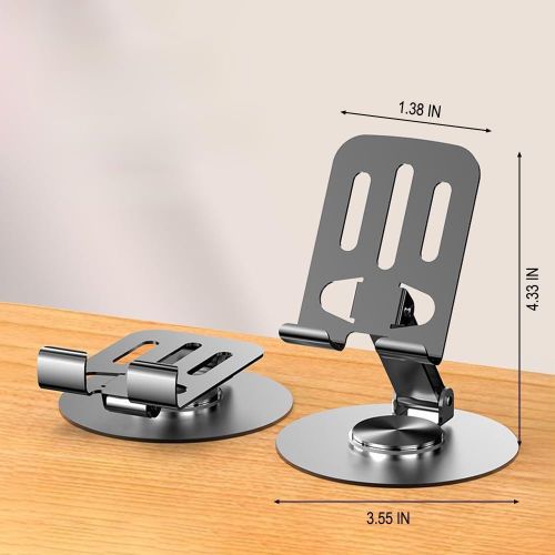 product_image_name-Generic-Phone Stand for Desk, Adjustable Phone Holder Stand Dock...Foldable Cell Phone Stand, Metal Portable Phone Holder, Fully Adjustable Rotatable Cell Phone Holder for Desk, for Phone, Pad, Mobile, Tablet-2