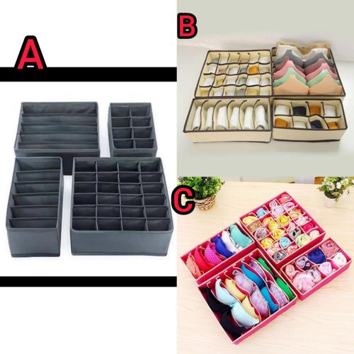 product_image_name-Generic-4 pcs Foldable with Removable Panels Storage Solution, Ideal for Drawers, Wardrobes, & Closet Organization, Clothes Organizer For Drawers-3