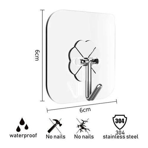 product_image_name-Generic-Transparent Stainless Steel Strong Self Adhesive Hooks-6