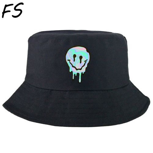 Fashion Funny Smile Bucket Hat Men Women Spoof Fishing Cap Brand