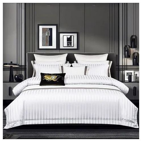 product_image_name-Generic-Luxury Cotton White Stripped Duvet cover sets-1