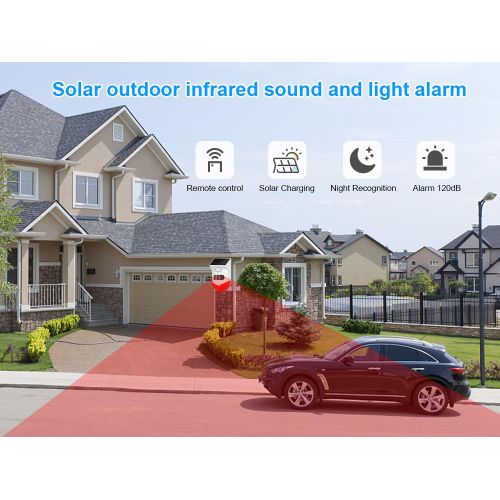 product_image_name-Generic-Solar Alarm Flashing Light Strobe 120dB Siren  Rechargeable Battery Solar Panel-3