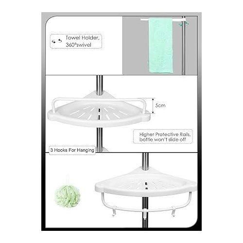 product_image_name-Generic-4-tier Telescopic Adjustable Shower Corner Bathroom Shelf, Designed For Organizing-3