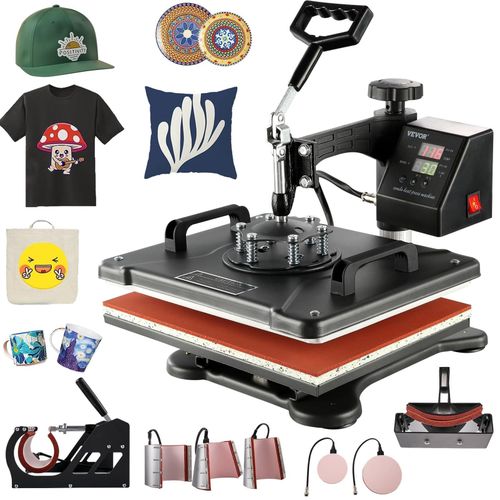 product_image_name-Generic- Heat Press Machine, 8 in 1 Multifunctional 360° Rotation Swing Away Clamshell Printing Sublimation Heat Press Transfer Machine-1