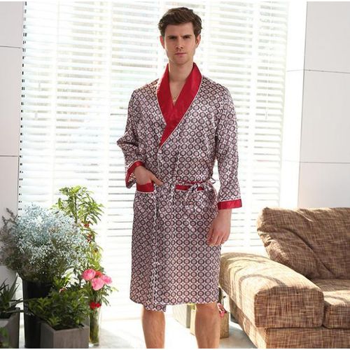 Generic Luxury Men s Silky Satin Kimono Robe 5xl Long Sleeve Sleepwear Bathrobe Oversized Satin Nightgown Summer Home Clothes Best Price Online Jumia Kenya