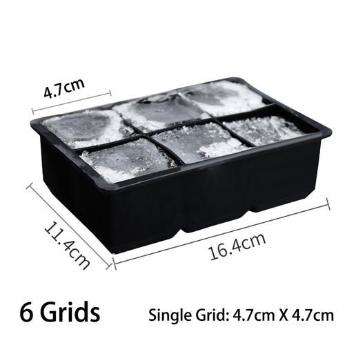 8 Grid Big Square Ice Cube Tray Mold Box Large Food Grade Silicone Bar Pub  NEW