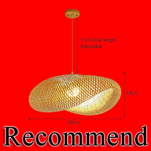 Generic Clic Bamboo Lustre Chandelier Hanging Lamp Ceiling Handmade Rattan Pendant Light Fixture ...