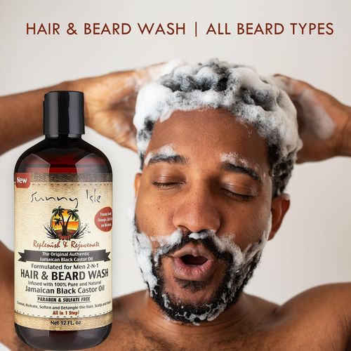 product_image_name-Sunny Isle-Jamaican Black Castor Oil 2-N-1 Hair & Beard Wash -1