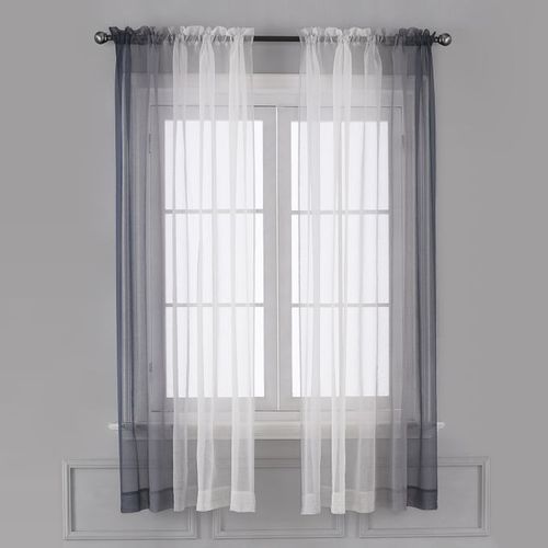 Buy Ombre 23 Blue Semi Transparent Curtains Online