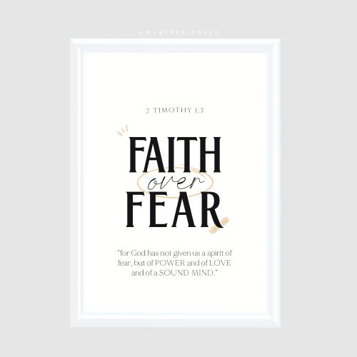 product_image_name-WaKi-Faith Over Fear White Frame A4-1