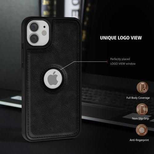 product_image_name-Generic-Black Full Hard Case Classic Soft PU Leather Cover Case For IPhone 11-2