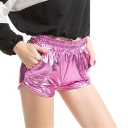 Fashion D132 Pink YRRETY Fashion Women High Waist Shorts Shiny Metallic Leg Gold Silver Fashion Night Club Dancing Wear Shorts Workout Party SHA Best Price Online Jumia Kenya