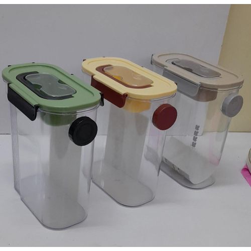 product_image_name-Generic-Airtight Food Storage Container, Cereal Dispenser with Pour Spout, Kitchen Pantry Organizer Jar-2