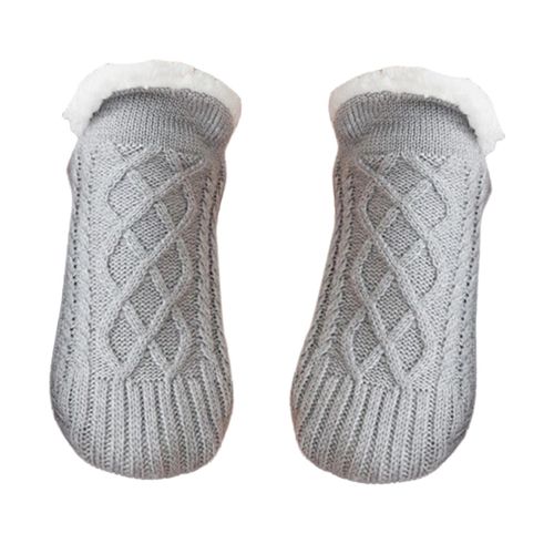 Mens Slipper Socks Winter Cable Knit Non Skid Warm Slipper Socks