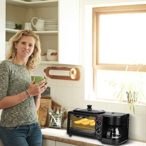 3 In1 Multifunction Breakfast Machine Electric Oven Drip Coffee Maker Bread  Maker Household Sandwich Toaster All-in-one Machine