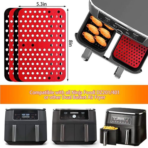 Silicone Air Fryer Liners For Ninja Dual Air Fryer, Reusable Air