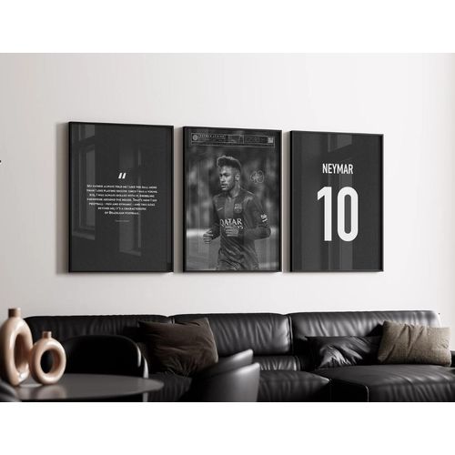 product_image_name-Jumia Arts-Neymar Junior Bundle – Wall Art Set (3-Piece) - Framed-1
