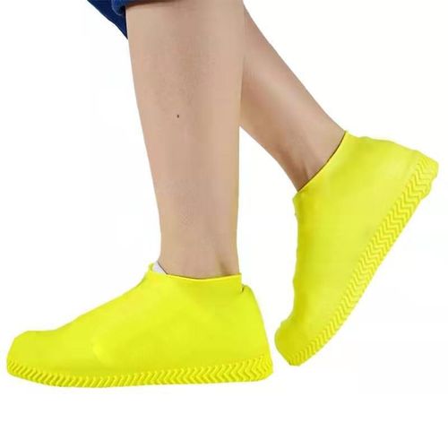 Generic Waterproof Silicone Shoe Covers For Rain Yellow Color L