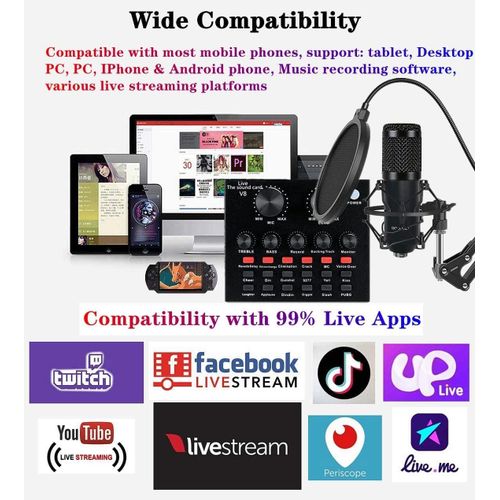product_image_name-Generic-BM800 Podcast Microphone and V8 Sound Card, Voice Changer - Audio Interface-4