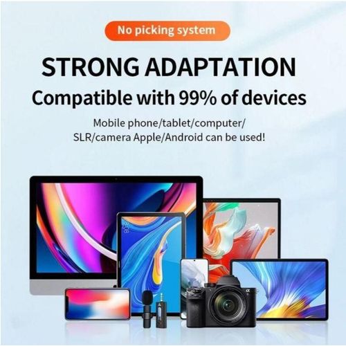 product_image_name-Generic-K35 Wireless Lavalier Microphone – Dual Mic, Noise Cancellation, Clip-On, Plug & Play, For IPhone, Android, YouTube, Vlogs, Interviews, Live Streaming-4
