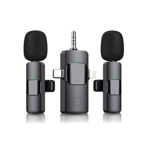 product_image_name-Generic-Wireless Lavalier Microphone, Cameras & Laptops Äž Black, Portable Clip-On Mic for Smartphones, and Protective Phone Cover-1