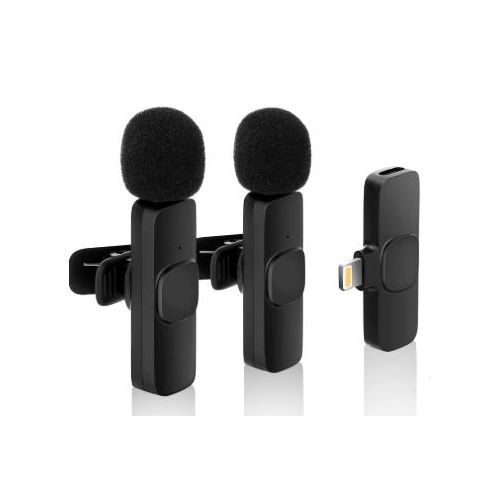 product_image_name-Generic-Wireless Lavalier Microphone, Cameras & Laptops Äž Black, Portable Clip-On Mic for Smartphones, and Protective Phone Cover-2